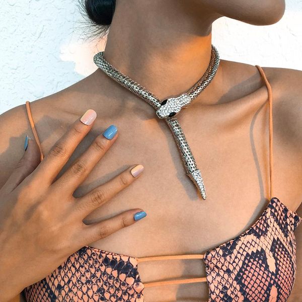 chains lalynnly women's personality exaggeration rhinestone snake chain necklace female crystal animal jewelry wholesale gifts n9274, Silver
chains lalynnly women's personality exaggeration rhinestone snake chain necklace female crystal animal jewelry wholesale gifts n9274, Silver