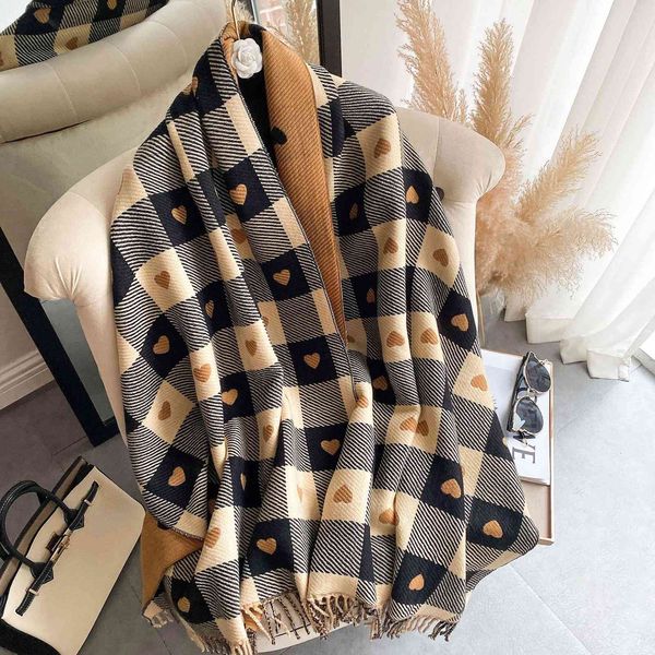 tippet muffler scarf love plaid scarf 2021 autumn winter versatile long tassel imitation cashmere shawl warm bib, Blue;gray
tippet muffler scarf love plaid scarf 2021 autumn winter versatile long tassel imitation cashmere shawl warm bib, Blue;gray