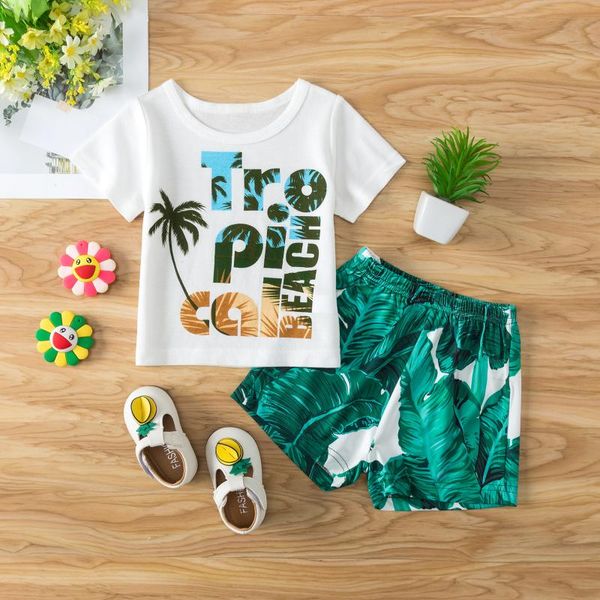 clothing sets baby summer boys clothes set letter short sleeve t-shirt and coconut tree print pants for 0-24m, White
clothing sets baby summer boys clothes set letter short sleeve t-shirt and coconut tree print pants for 0-24m, White