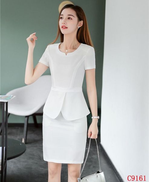 work dresses summer fashion casual white blazer women business suits with skirt and sets short sleeve jacket female clothes, White;black
work dresses summer fashion casual white blazer women business suits with skirt and sets short sleeve jacket female clothes, White;black