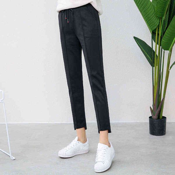women's leggings a autumn korean wide leg straight fashion women's casual nine point high waist legging's pants, Black
women's leggings a autumn korean wide leg straight fashion women's casual nine point high waist legging's pants, Black