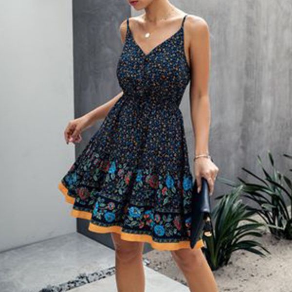 2021 new women v-neck sleeveless mini summer print buttons short sun girls backless elastic waist beach es xwln, Black;gray
2021 new women v-neck sleeveless mini summer print buttons short sun girls backless elastic waist beach es xwln, Black;gray