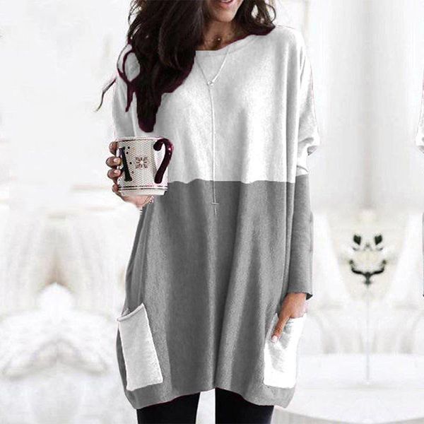 women's hoodies & sweatshirts autumn winter style contrast color with pocket loose crew neck pullover for women ladies femme woman 2021, Black
women's hoodies & sweatshirts autumn winter style contrast color with pocket loose crew neck pullover for women ladies femme woman 2021, Black