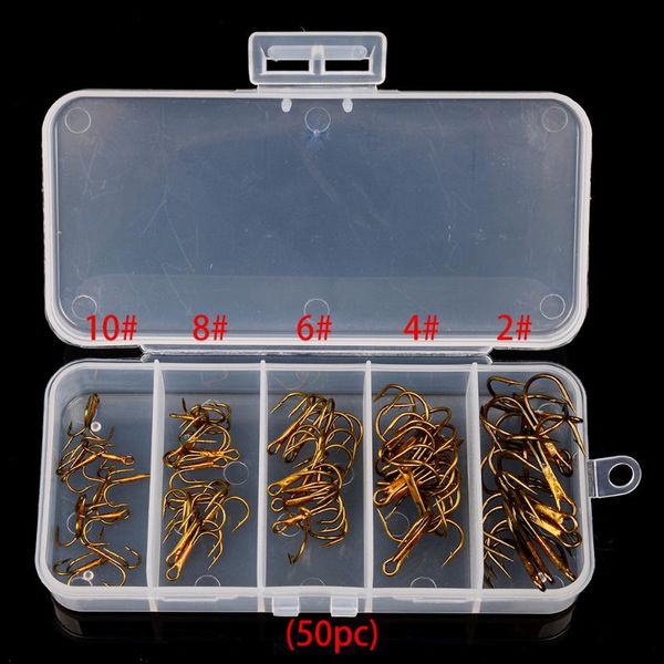 50pcs/box fishing hook high carbon treble hooks super sharp solid size 2/4/6/8/10# 10pcs each triple barbed steel fish hook
50pcs/box fishing hook high carbon treble hooks super sharp solid size 2/4/6/8/10# 10pcs each triple barbed steel fish hook