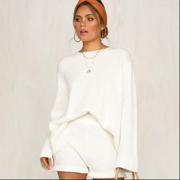 two pieces set strap detail shift back and short pant solid women sweater suits o neck knitted pullover for female, Gray
two pieces set strap detail shift back and short pant solid women sweater suits o neck knitted pullover for female, Gray
