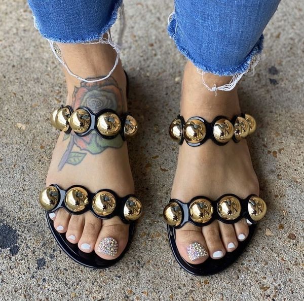 Women Fashion Summer Sandals 2020 New Flat with Slip on Metal Decoration Female Shoes Black Gold Ladies Footwear Size -43
Women Fashion Summer Sandals 2020 New Flat with Slip on Metal Decoration Female Shoes Black Gold Ladies Footwear Size -43