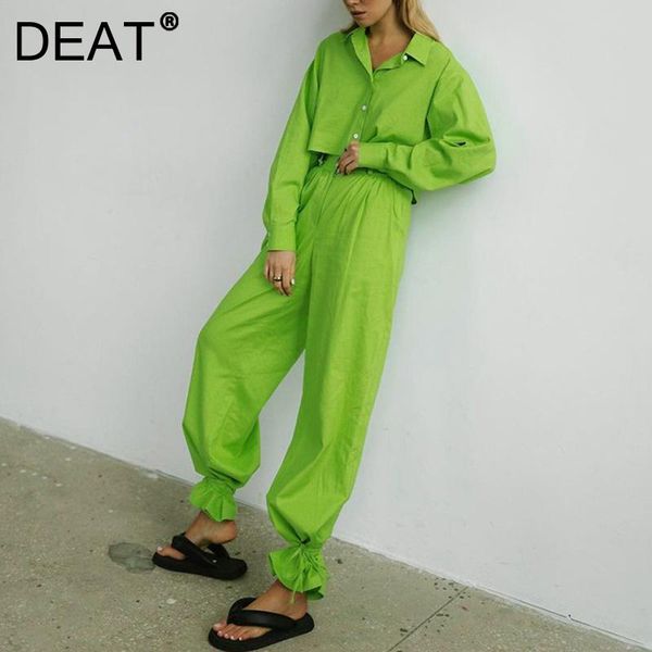 women's two piece pants deat women lapel long sleeve shirt high waist arrivals set fashion temperament autumn 2021 11d2482, White
women's two piece pants deat women lapel long sleeve shirt high waist arrivals set fashion temperament autumn 2021 11d2482, White