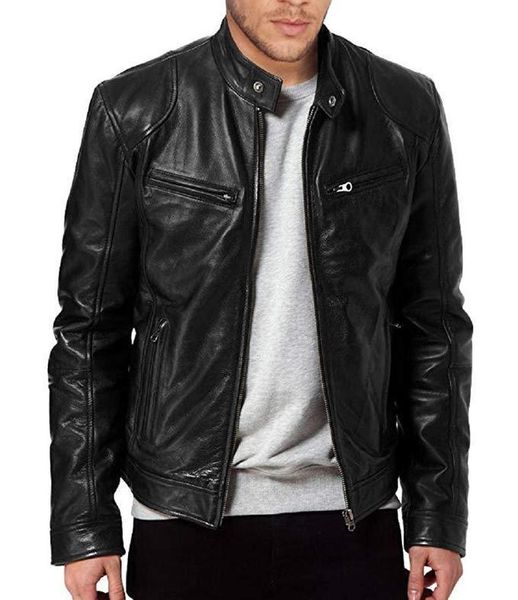 solid color pattern men s leather jacket high-quality stand-up collar retro comfortable fashion travel commute, Black
solid color pattern men s leather jacket high-quality stand-up collar retro comfortable fashion travel commute, Black
