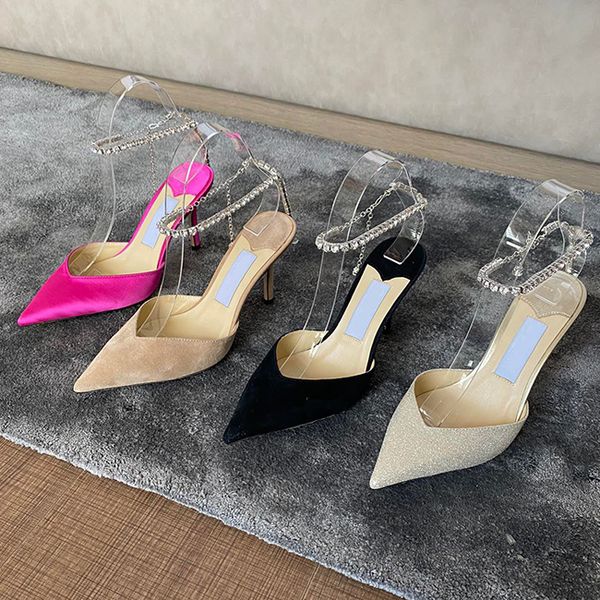 2021 fashion luxury designer women's banquet dress shoes high heels pointed sandals heel 8.5cm size 35-40 with box, Black
2021 fashion luxury designer women's banquet dress shoes high heels pointed sandals heel 8.5cm size 35-40 with box, Black
