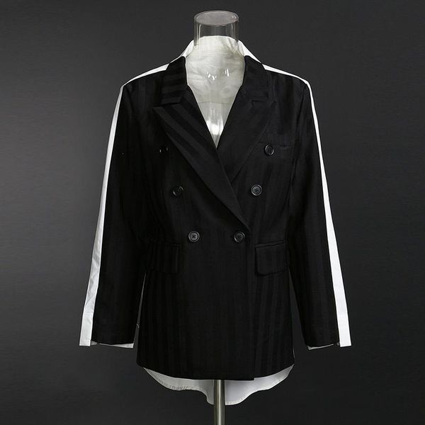 irregular spliced women black back long blazer new lapel long sleeve loose fit jacket fashion spring autumn 2021 1dd1210, White;black
irregular spliced women black back long blazer new lapel long sleeve loose fit jacket fashion spring autumn 2021 1dd1210, White;black