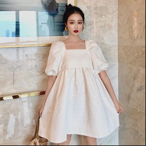jacquard summer dress women puff sleeve mini dress lace up party dress elegant hollow out white square collar, Black;gray
jacquard summer dress women puff sleeve mini dress lace up party dress elegant hollow out white square collar, Black;gray