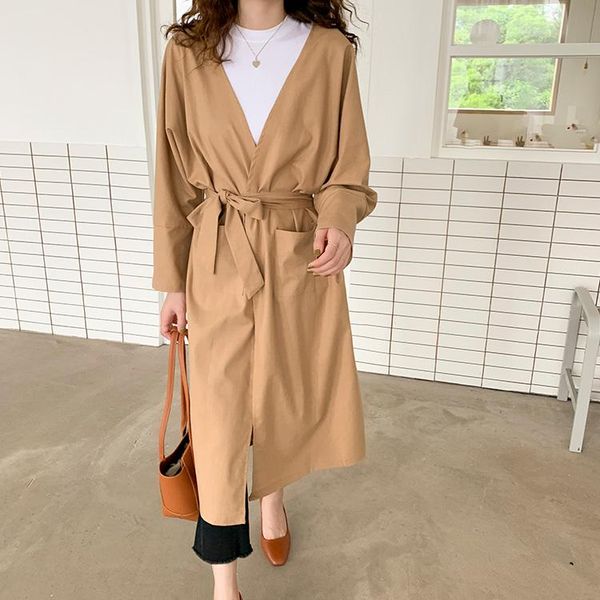 women's trench coats chic early autumn cotton and linen thin coat korean style all match for women casual windbreaker, Tan;black
women's trench coats chic early autumn cotton and linen thin coat korean style all match for women casual windbreaker, Tan;black