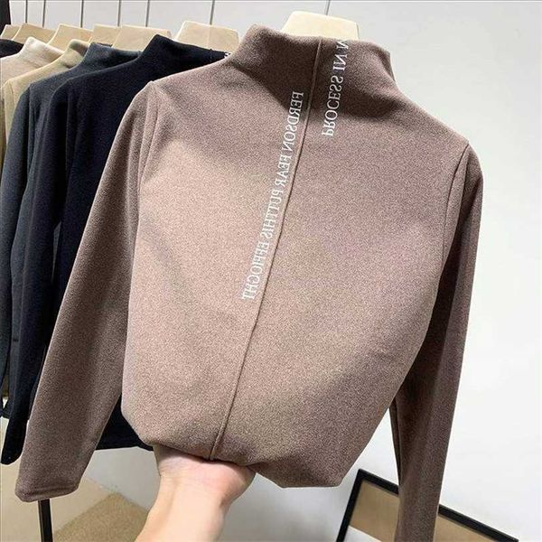 women's pullover plush korean style stretch casual fashion slim high-neck warm female solid color t shirt autumn winter 211018, White;black
women's pullover plush korean style stretch casual fashion slim high-neck warm female solid color t shirt autumn winter 211018, White;black