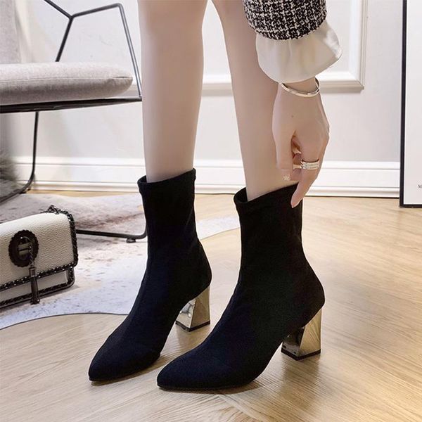 boots women stretch knitted ankle warm fleeces pointed toe high heel female slip on fashion elegant ladies sock shoes autumn, Black
boots women stretch knitted ankle warm fleeces pointed toe high heel female slip on fashion elegant ladies sock shoes autumn, Black
