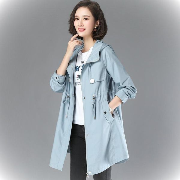women's trench coats windbreaker 2021 spring autumn fashion korean all-match loose hooded outwear casual female long coat lining, Tan;black
women's trench coats windbreaker 2021 spring autumn fashion korean all-match loose hooded outwear casual female long coat lining, Tan;black