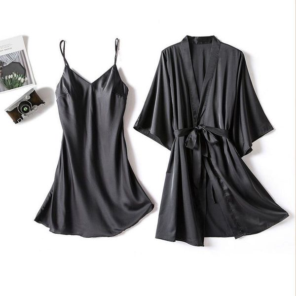 pajamas 2020 new satin women sleep set rayon sleepwear spring long sleeve pyjama set robe kimono bath gown casual nightwear, Black;red
pajamas 2020 new satin women sleep set rayon sleepwear spring long sleeve pyjama set robe kimono bath gown casual nightwear, Black;red