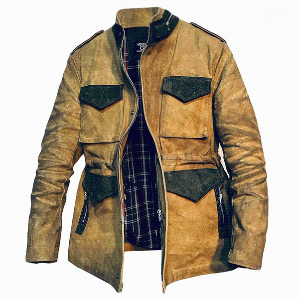 men's leather & faux cdm65 avfly us size army super heavy genuine cowhide 22oz canvas coat 55% wool lining wax water proof m65, Black
men's leather & faux cdm65 avfly us size army super heavy genuine cowhide 22oz canvas coat 55% wool lining wax water proof m65, Black