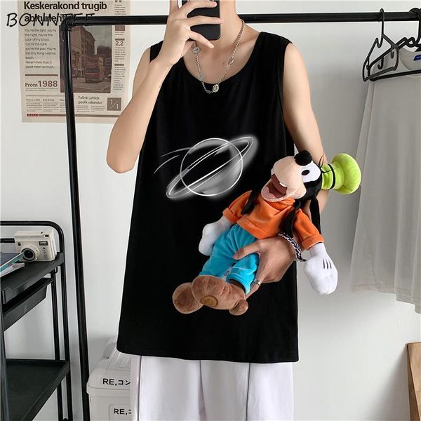 men' tank men loose fashion simple plus size -3xl all-match harajuku sleeveless tees summer streetwear ins stylish printed chic, White;black
men' tank men loose fashion simple plus size -3xl all-match harajuku sleeveless tees summer streetwear ins stylish printed chic, White;black