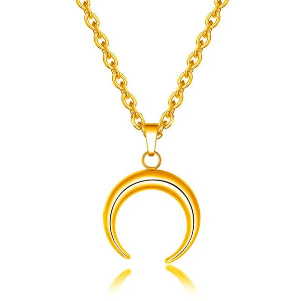 pendant necklaces stainless steel half moon necklace for women ox horn crescent choker gold color collier lune corne demi, Silver 
pendant necklaces stainless steel half moon necklace for women ox horn crescent choker gold color collier lune corne demi, Silver