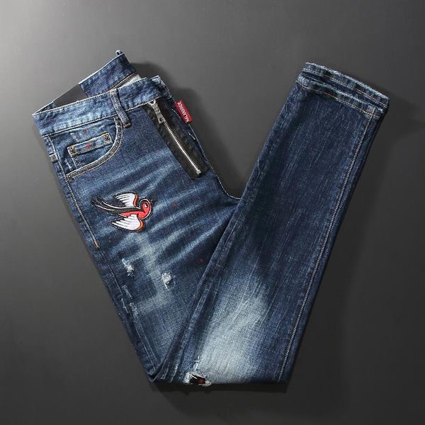 men's jeans italian style fashion men retro blue slim fit ripped embroidery designer hip hop denim punk pants
men's jeans italian style fashion men retro blue slim fit ripped embroidery designer hip hop denim punk pants