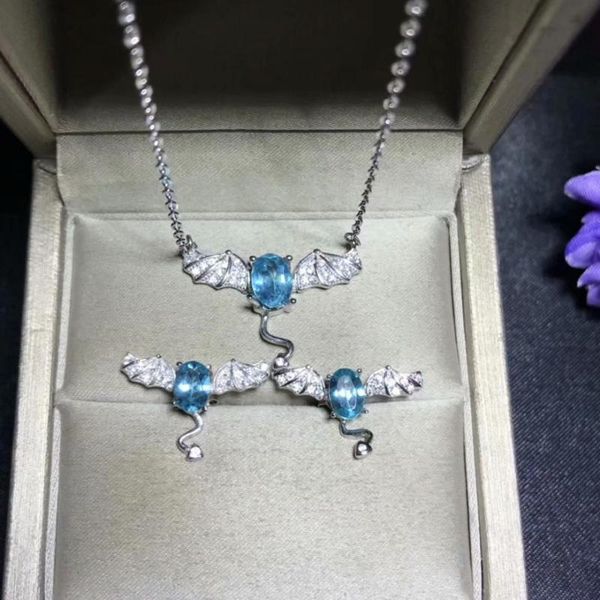 bracelet, earrings & necklace natural blue apatite gemstone jewelry set 925 silver lovely monster exorcism bat girl party, Black
bracelet, earrings & necklace natural blue apatite gemstone jewelry set 925 silver lovely monster exorcism bat girl party, Black