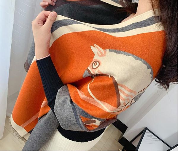 scarves winter for women shawls warm wraps lady horse printed cashmere scarf thickened double-sided shawl, Blue;gray
scarves winter for women shawls warm wraps lady horse printed cashmere scarf thickened double-sided shawl, Blue;gray
