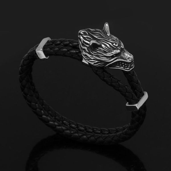 link, chain norse viking jewelry for men wolf bracelet stainless steel gift, Black
link, chain norse viking jewelry for men wolf bracelet stainless steel gift, Black