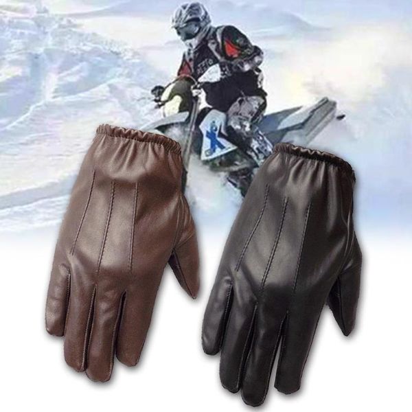 cycling gloves genuine leather men autumn winter plus thin velvet fashion trend elegant male glove for driving warm supplies, Black
cycling gloves genuine leather men autumn winter plus thin velvet fashion trend elegant male glove for driving warm supplies, Black