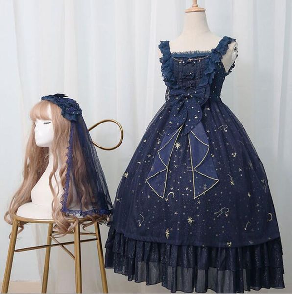 japanese sweet lolita dress vintage lace bowknot embroidery high waist victorian dress kawaii girl gothic lolita jsk loli cos, Black;gray 
japanese sweet lolita dress vintage lace bowknot embroidery high waist victorian dress kawaii girl gothic lolita jsk loli cos, Black;gray