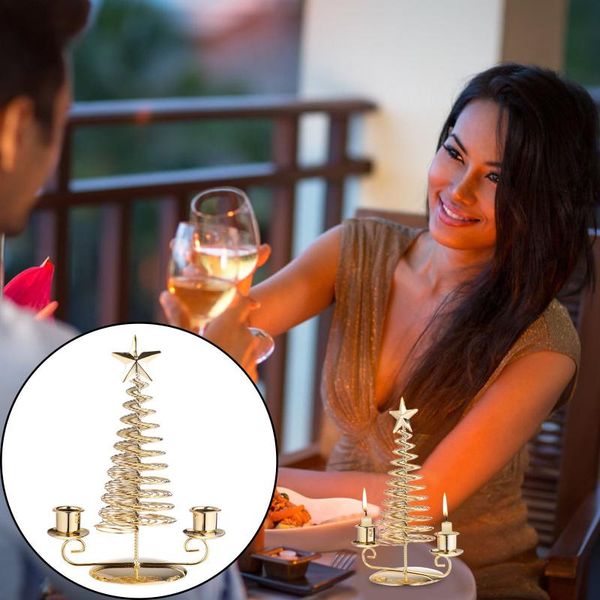 candle holders double-head stand decorative xmas tree holder tableornament