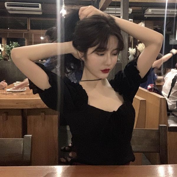 women's blouses & shirts ladies' summer 2021 french vintage solid color fashionable crop puff sleeve square collar skinny for wom, White
women's blouses & shirts ladies' summer 2021 french vintage solid color fashionable crop puff sleeve square collar skinny for wom, White