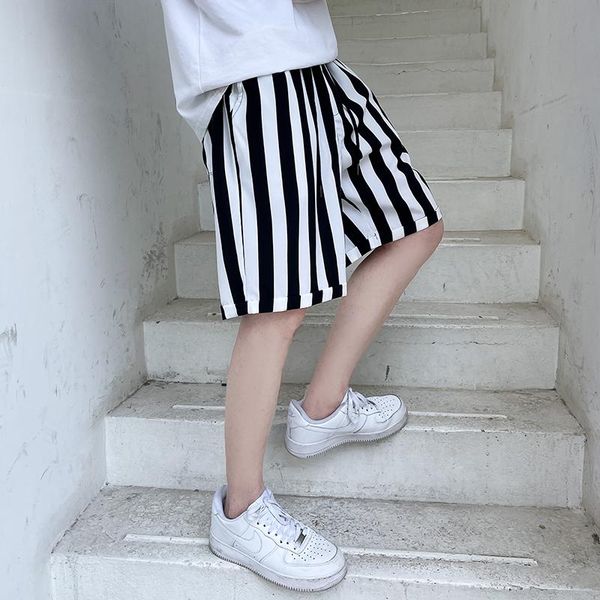 men's shorts summer men korean fashion black white striped harajuku vintage punk plus size casual short pants bermuda masculina, White;black
men's shorts summer men korean fashion black white striped harajuku vintage punk plus size casual short pants bermuda masculina, White;black