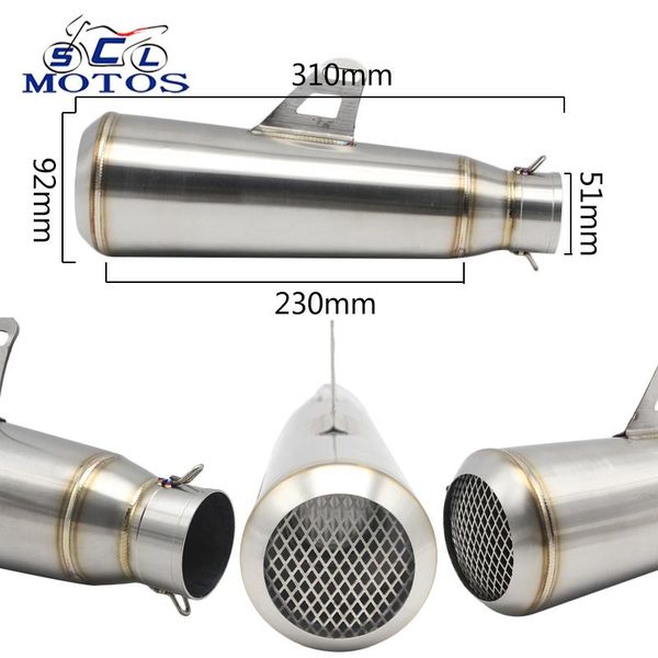 motorcycle exhaust system sclmotos -51mm muffler pipe gp moto escape dirt bike yzf r1 r6 mt07 mt09 z250 ninja250 gsx-r 750 tmax530
motorcycle exhaust system sclmotos -51mm muffler pipe gp moto escape dirt bike yzf r1 r6 mt07 mt09 z250 ninja250 gsx-r 750 tmax530