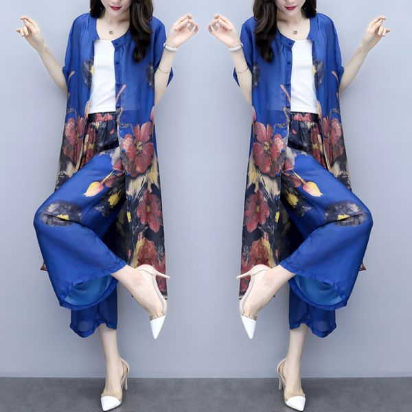 floral print two pieces of women's clothing see blue leg wide korean pants cardigan femme piece define womens outfits pcwc, White
floral print two pieces of women's clothing see blue leg wide korean pants cardigan femme piece define womens outfits pcwc, White
