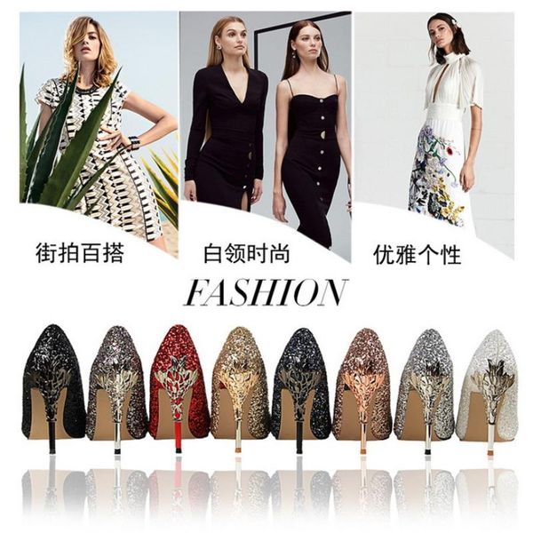 dress shoes women's sequined cloth pumps 9.5cm metal stiletto high heels 2021 fashion nightclub ladies party prom female, Black
dress shoes women's sequined cloth pumps 9.5cm metal stiletto high heels 2021 fashion nightclub ladies party prom female, Black