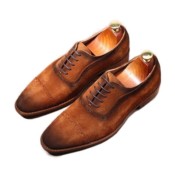 dress shoes hand-stitched cowhide genuine leather men pointed toe suede brown lace-u[ business chaussures hommeses, Black
dress shoes hand-stitched cowhide genuine leather men pointed toe suede brown lace-u[ business chaussures hommeses, Black