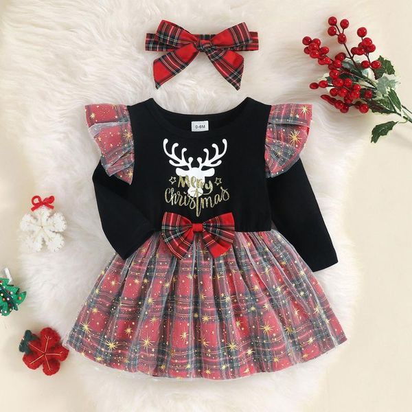 girl's dresses 2pcs baby girls christmas outfit reindeer print plaid stitching long-sleeve dress + hairband for toddler 0-24 months, Red;yellow
girl's dresses 2pcs baby girls christmas outfit reindeer print plaid stitching long-sleeve dress + hairband for toddler 0-24 months, Red;yellow
