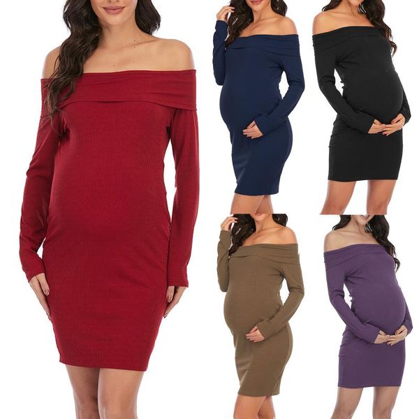 maternity dresses women long sleeve solid color elegant slim dress pregnant bodycon pregnancy clothes, White
maternity dresses women long sleeve solid color elegant slim dress pregnant bodycon pregnancy clothes, White