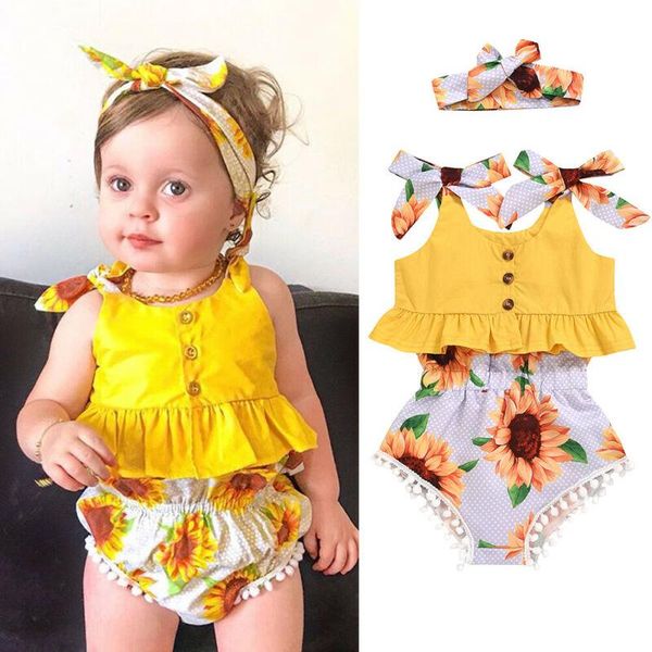 clothing sets 3pcs 2021 summer toddler kids baby girls ruffle crop sunflower shorts headband outfit set, White
clothing sets 3pcs 2021 summer toddler kids baby girls ruffle crop sunflower shorts headband outfit set, White