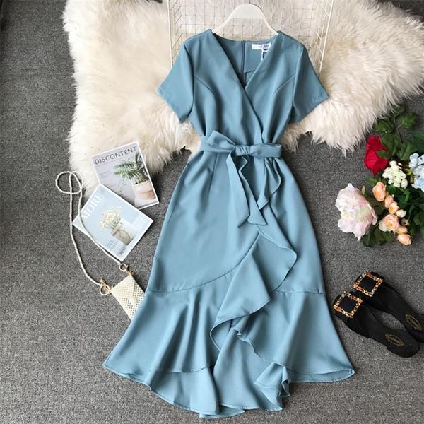 slim asymmetrical fashion v neck summer midi long dress party women bandage irregular casual ruffles elegant vestidos, Black;gray
slim asymmetrical fashion v neck summer midi long dress party women bandage irregular casual ruffles elegant vestidos, Black;gray