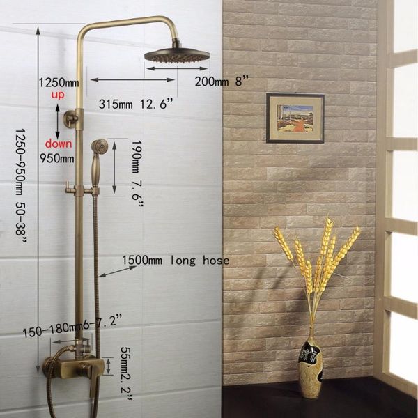 bathroom shower sets antique brass set flexible retro vintage wall mount 8 inches head control valve hand sprayer
bathroom shower sets antique brass set flexible retro vintage wall mount 8 inches head control valve hand sprayer