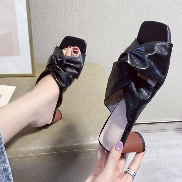 slippers women cross tied square toe ladies fashion high heels summer sandals shoes comfort casual female footwear 2021, Black
slippers women cross tied square toe ladies fashion high heels summer sandals shoes comfort casual female footwear 2021, Black