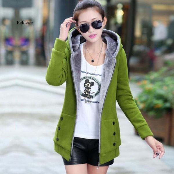 women's jackets women zipper warm hoodies long sleeve hoody jumper overcoat outwear female fashion sweatshirts, Black;brown 
women's jackets women zipper warm hoodies long sleeve hoody jumper overcoat outwear female fashion sweatshirts, Black;brown