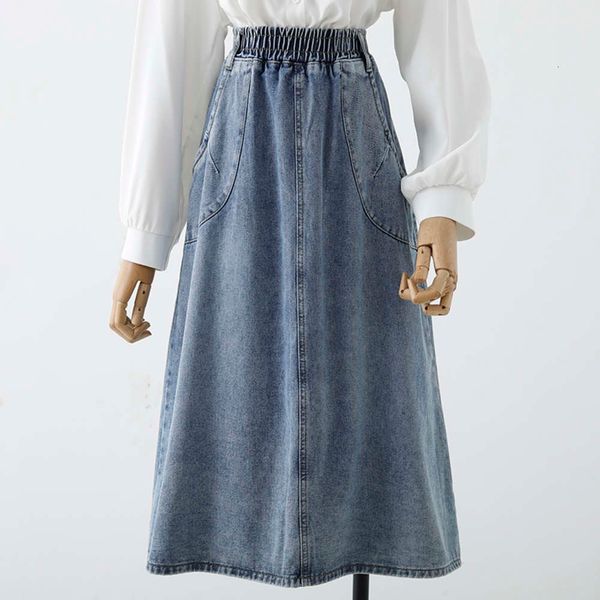 denim women's 2021 spring dress new elastic waist thin medium long temperament versatile wash water swing skirt, Blue
denim women's 2021 spring dress new elastic waist thin medium long temperament versatile wash water swing skirt, Blue
