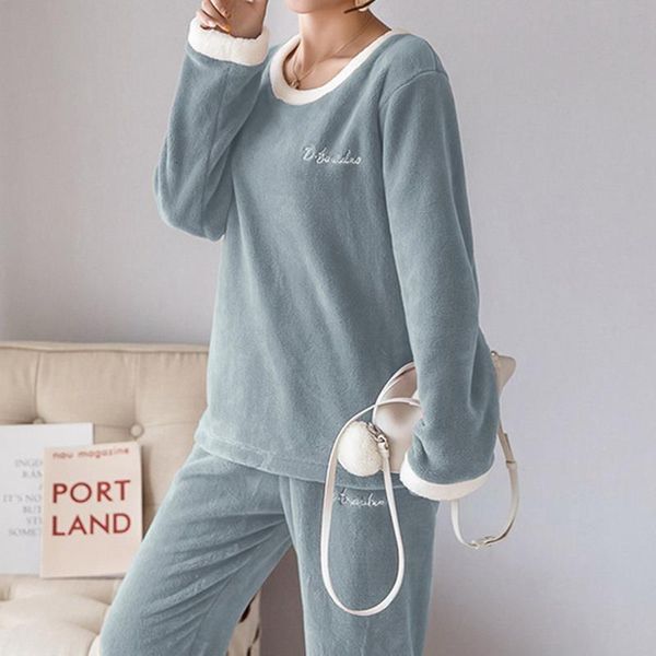 2020 winter flannel pajamas set women korean long sleeve sweatshirts elastic waist pants sleepwear velvet homewear lounge wear, Black;red
2020 winter flannel pajamas set women korean long sleeve sweatshirts elastic waist pants sleepwear velvet homewear lounge wear, Black;red