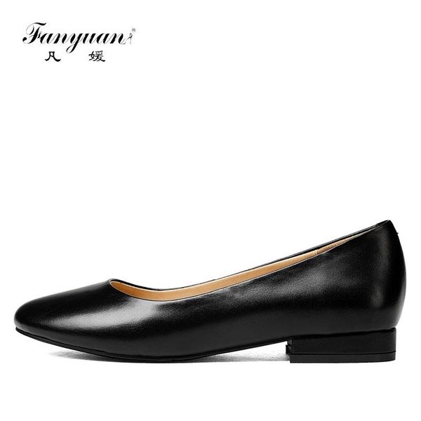 fanyuan women's genuine leather low heels shoes slip on classic black square heel shoes for office ladies woman
fanyuan women's genuine leather low heels shoes slip on classic black square heel shoes for office ladies woman