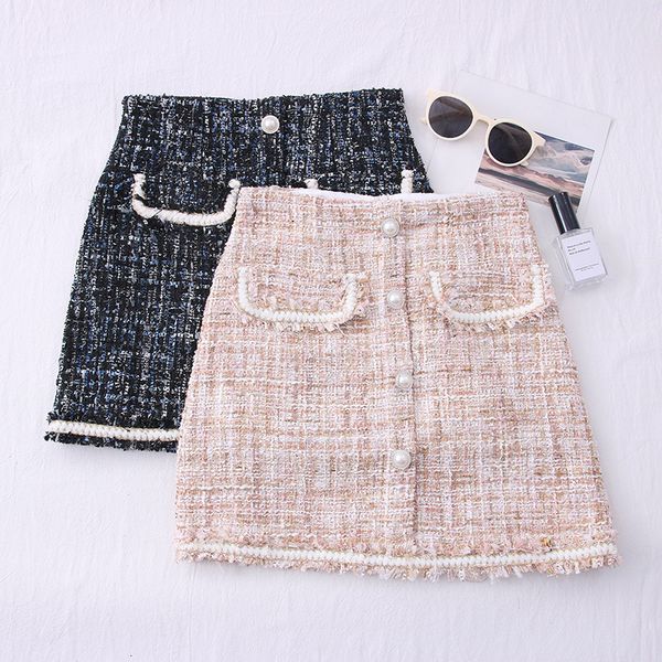 new 2021 autumn spring women woolen tweed high waist elegant vintage mini skirts buttons designer ytlx, Black
new 2021 autumn spring women woolen tweed high waist elegant vintage mini skirts buttons designer ytlx, Black