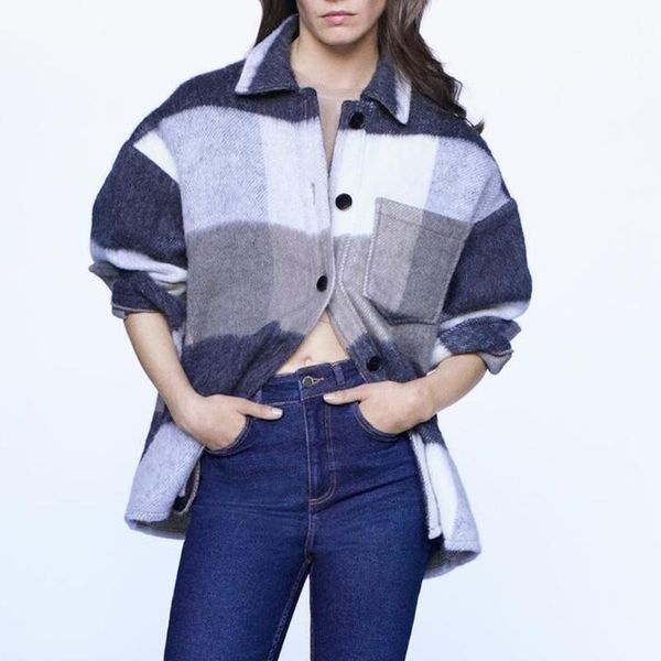 women's jackets diyig woman 2021 autumn wear korean style casual flowing su ornament plaid shirt coat, Black;brown
women's jackets diyig woman 2021 autumn wear korean style casual flowing su ornament plaid shirt coat, Black;brown
