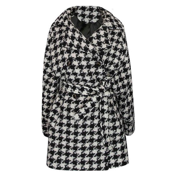 perhaps u vintage england style turn down collar laced houndstooth woolen coat c3007 210529, White;black
perhaps u vintage england style turn down collar laced houndstooth woolen coat c3007 210529, White;black