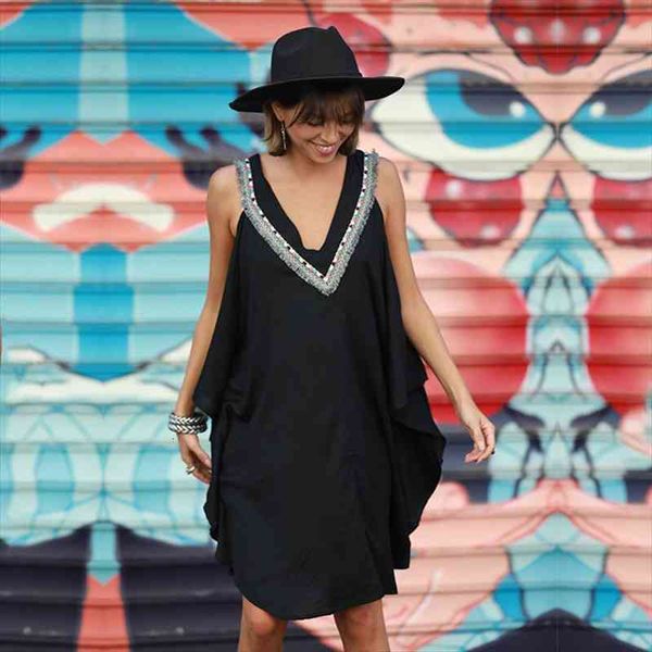 slimming black tunic bikini cover-ups v-neck off shoulder women plus sie summer mini dress beach wear swim suit cover, White;black
slimming black tunic bikini cover-ups v-neck off shoulder women plus sie summer mini dress beach wear swim suit cover, White;black